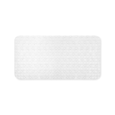 Décor Living Modern Squares Bath Mat PVC Non-Slip Bathtub and Shower Mat, White