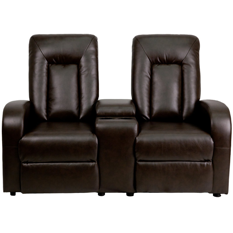 Causeuse de cinéma maison (rangée de 2), Similicuir brun