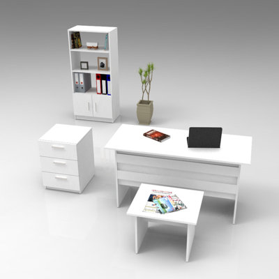 Burçak 4 Piece Writing Desk Office Set