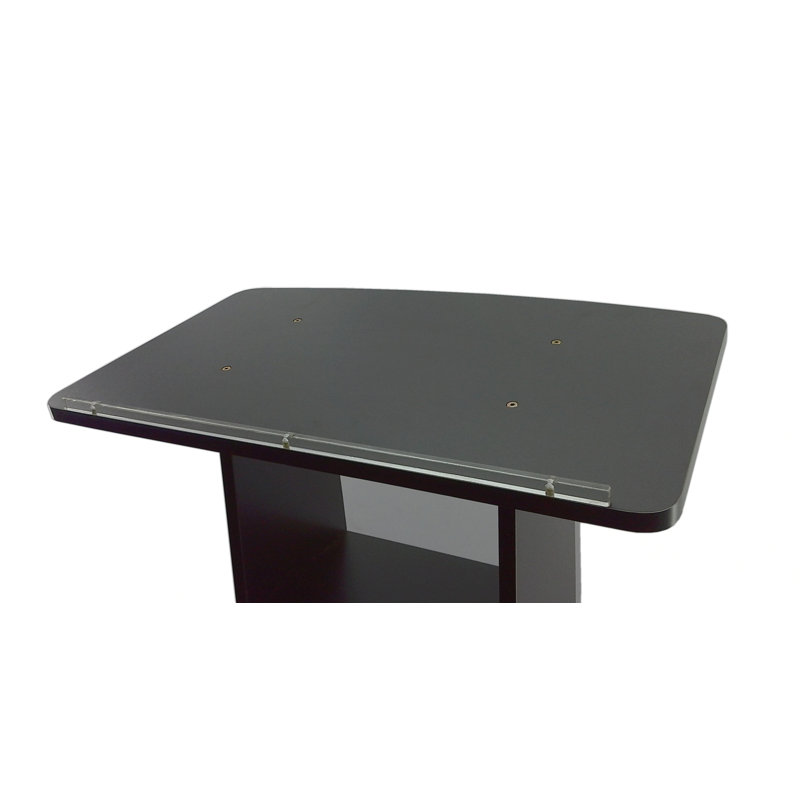 Dark Grey 44" Tall Acrylic and Wood Podium with Frosted Panel