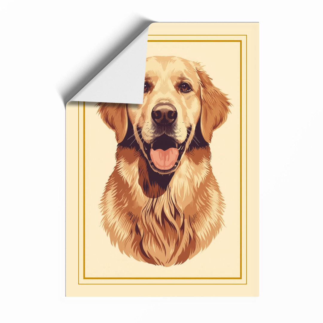 Golden Retriever Portrait Modern - Framed Print