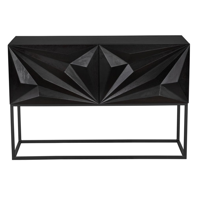 Petite console Zurich, noyer ébène avec acier