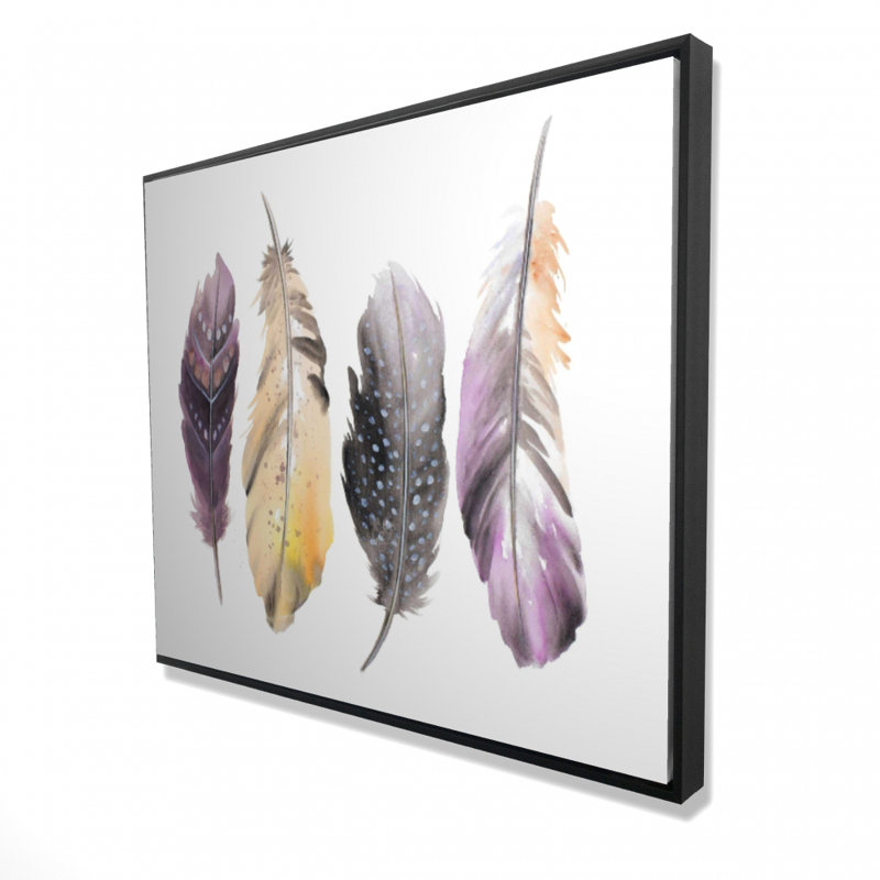 Colorful Feather Set Print On Canvas