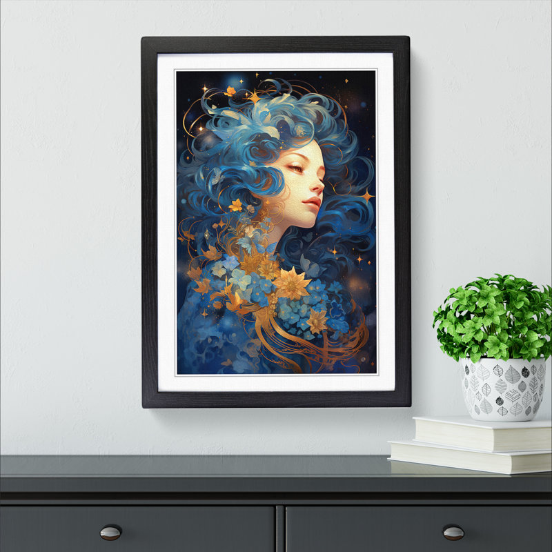 Galaxy Nouveau - Framed Print, Black Framed, 34cm H x 25cm W