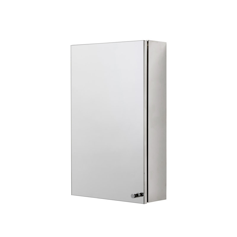 Carra 300mm W 500mm H Surface Frameless Medicine Cabinet Mirror 1 Fixed, Stainless Steel