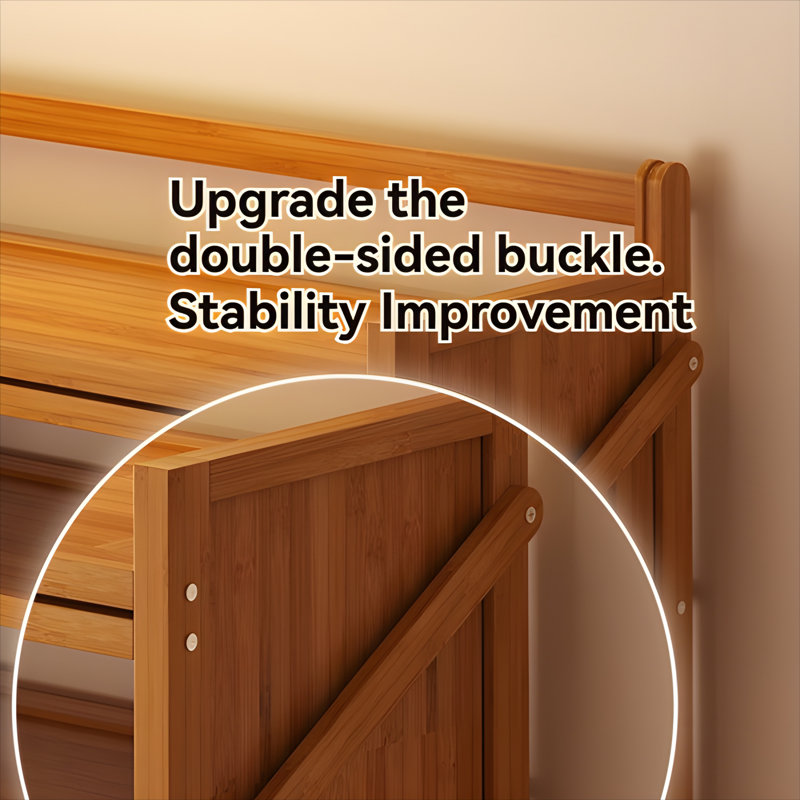 Multi-Layer Foldable Bamboo Shoe Rack - Space-Saving Entryway Storage Organizer