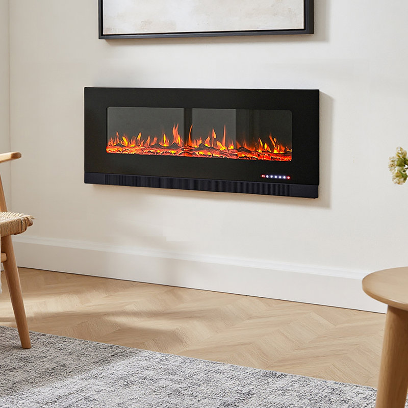 Symple Stuff 127cm W Black Electric Fireplace with 5000 BTU