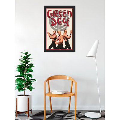 Green Day - Kung Fu - affiche d'art vintage encadrée - 24 x 36 po - cadre en bois avec verre plexi