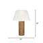 Lampe de table Etta en porcelaine avec abat-jour en lin, brun caramel