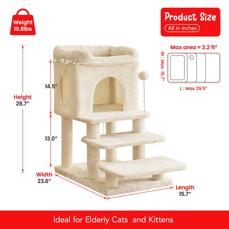 Tour pour arbre à chat 28,7 po, Beige