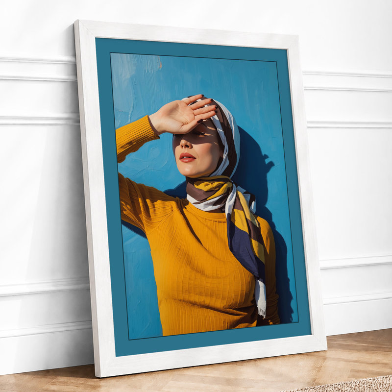 Yellow Sweater, Blue Sky Modern - Print, A3 - 42.0 x 29.7 cm, White