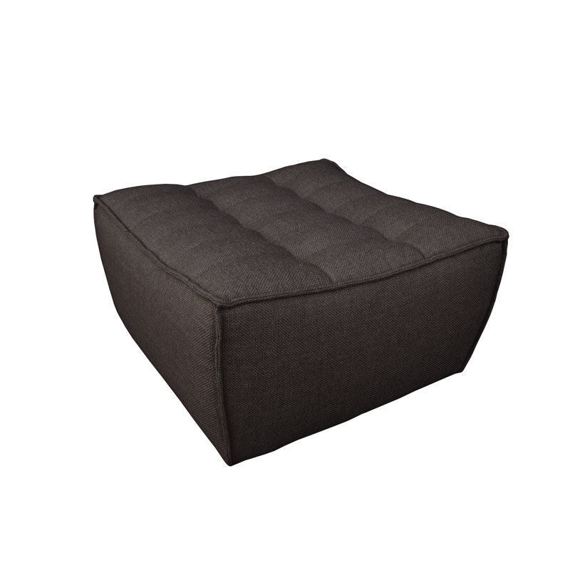 N701 Square Ottoman, Dark Gray Polyester Blend