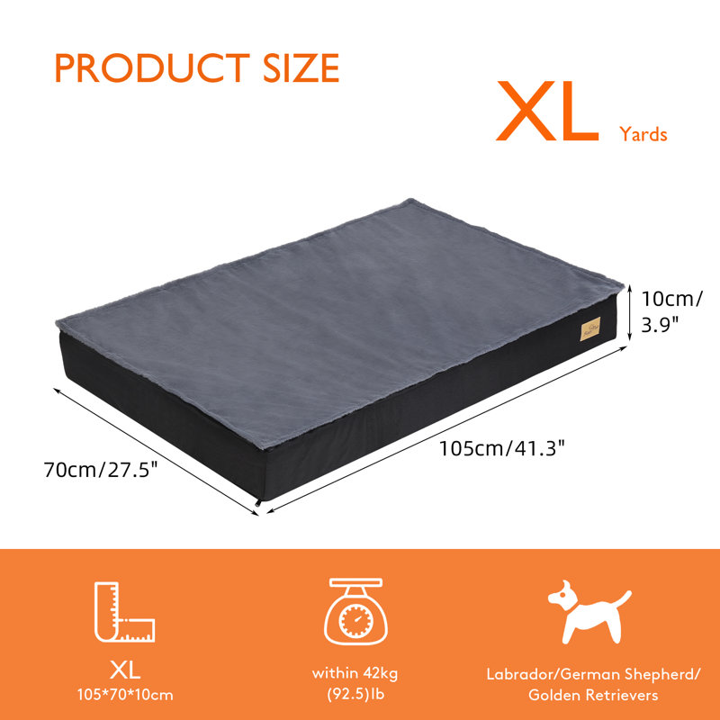 Orthopedic Pet Bed, 10cm H x 105cm W x 70cm D