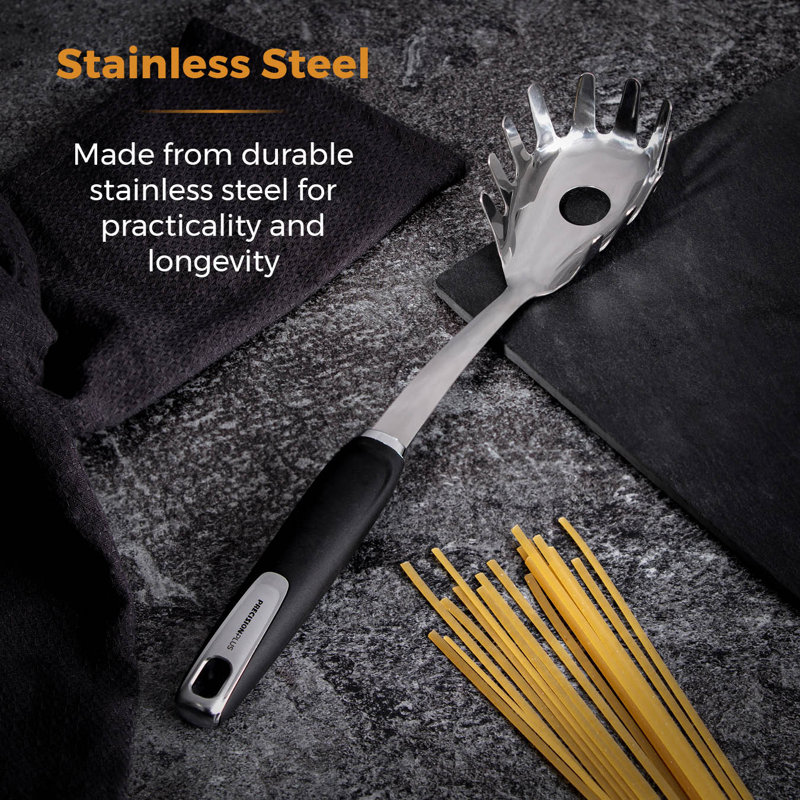 Tower T832225 Precision Plus Spaghetti/Pasta Server with Hanging Loop, Softtex Handle, Stainless Steel