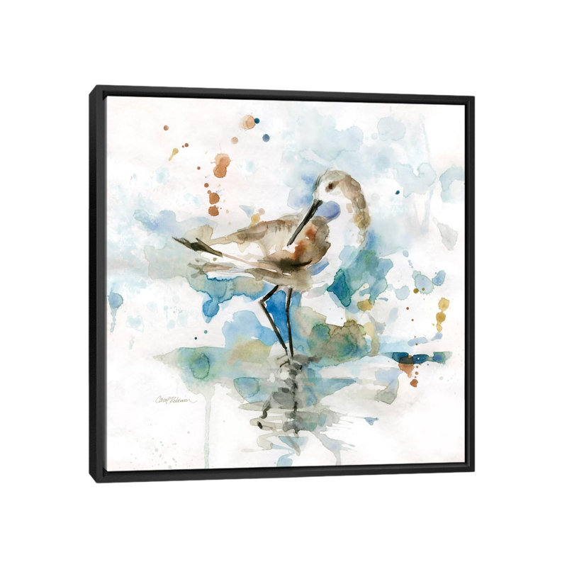 « palm beach piper », impression sur toile tendue, H 18 po x l 18 po x P 1,5 po, Pas de tapis, Toile avec cadre flottant noir