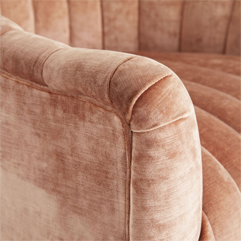 Springsteen Swivel Barrel Chair, Dusty Rose Velvet