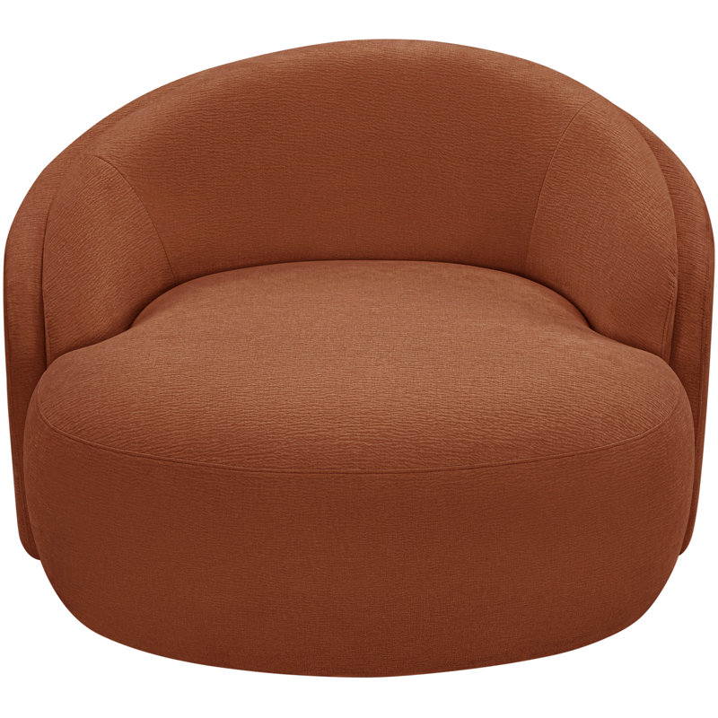 Caspian Chenille Fabric Chair, Cognac Chenille Fabric
