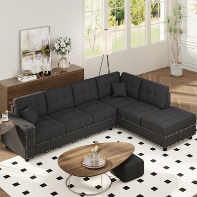 109.2''L-Shaped Modular Sectional Sofa With Removable Back Cushions And 2 Pillows, Suitable For Living Rooms, Offices, And Apartments