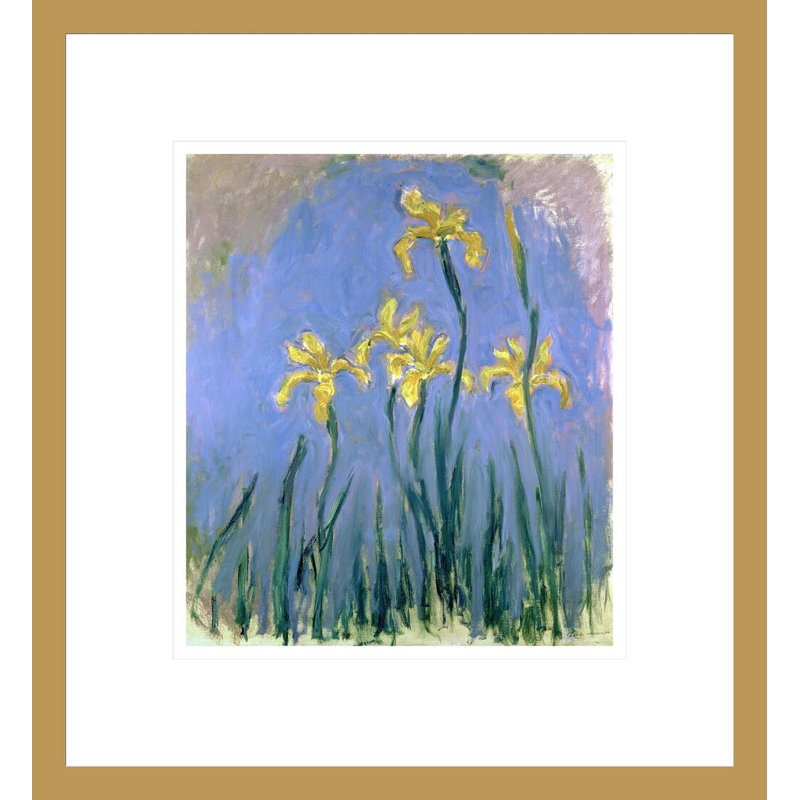 «Yellow Irises» par Claude Monet, impression giclée sur cadre, H 14,97 po x l 13,75 po