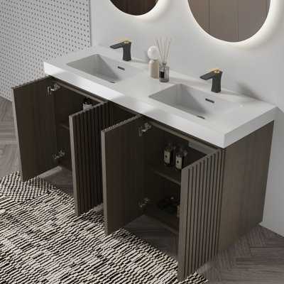 60-Inch Freestanding Large-Capacity Bathroom Vanity With Sink