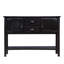 Console 48 po en bois massif avec 2 tiroirs, armoires et tablette inférieure, armoire de rangement pour salle à manger de style rétro