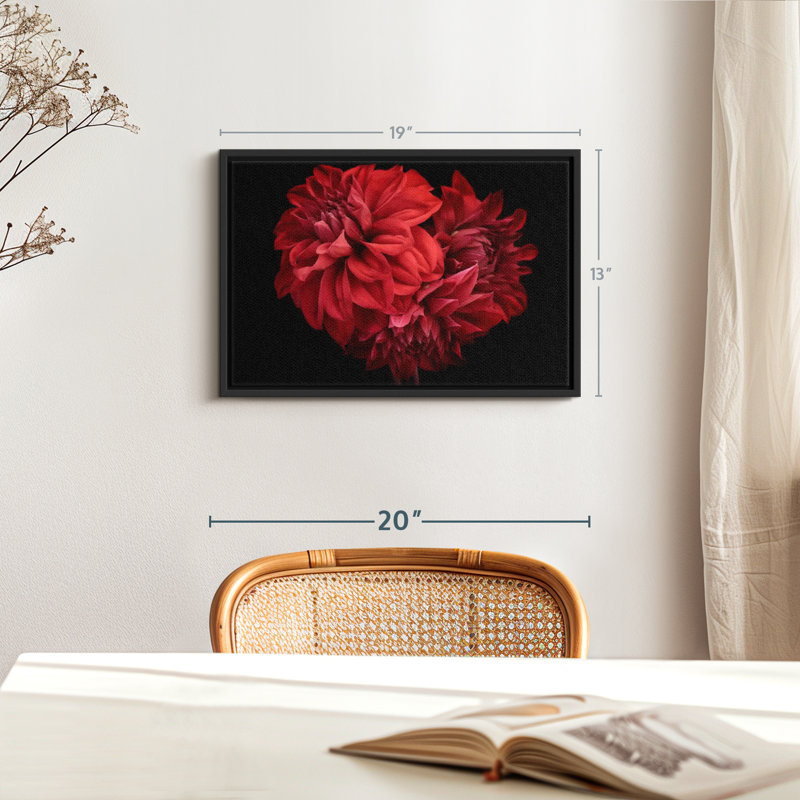 Impression sur toile Blooming Red Dahlia, H 13 po x l 19 po