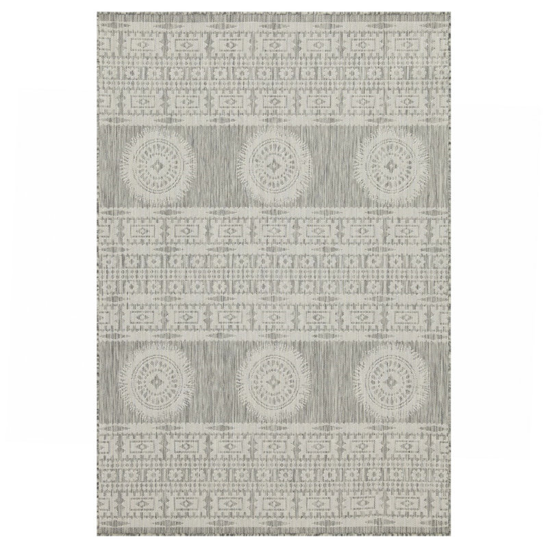 Tapis argenté intérieur / extérieur, Rectangle 5 pi 3 po x 7 pi 3 po
