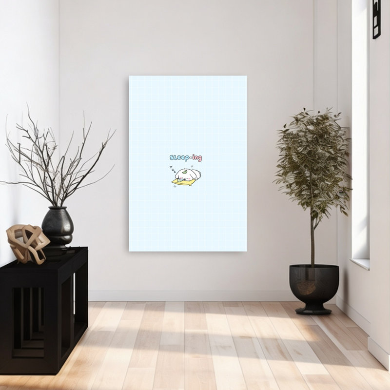 Mignon chiot qui dort, 48" H x 32" W
