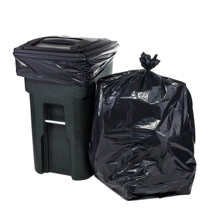 65 Gallon Trash Bags for Toter (Black 50 Garbage Bags per CASE)