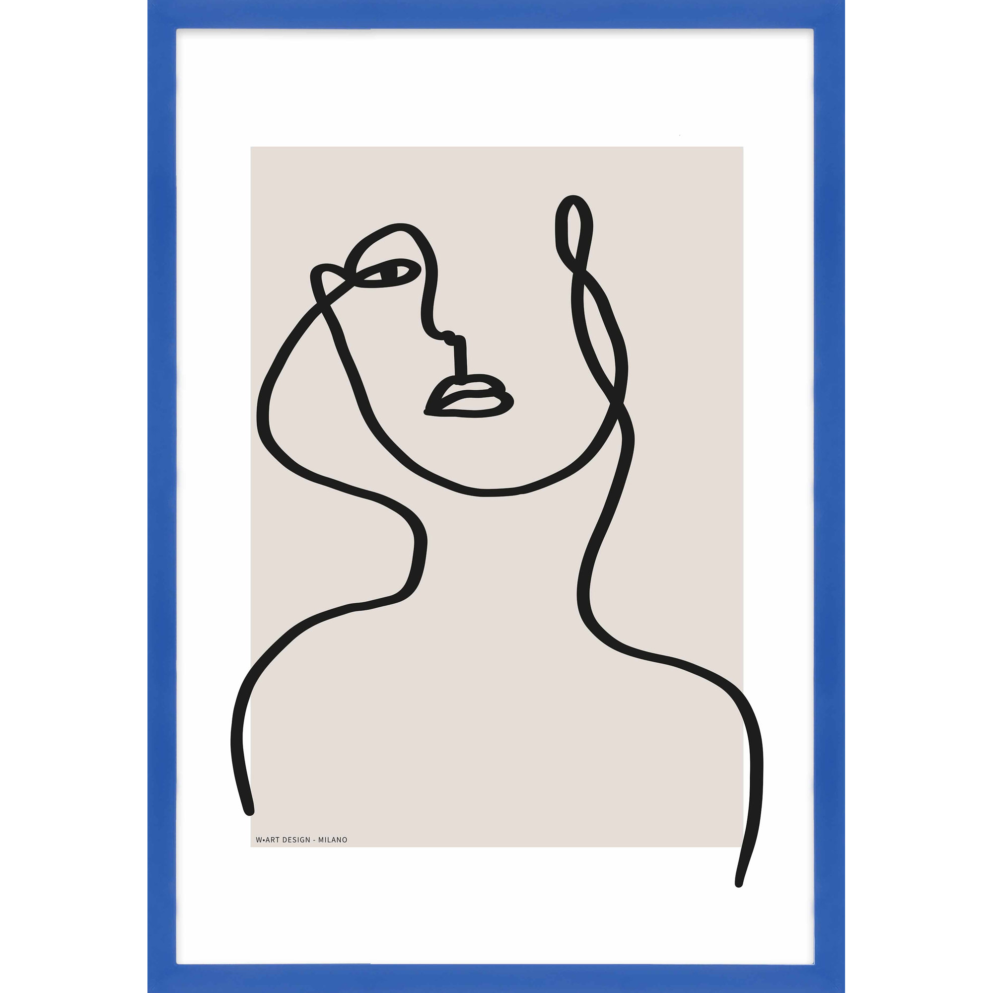 Figure And Form 3 by Romina Gadler, 20" H x 14" W x 1.25" D, Blue Framed Paper