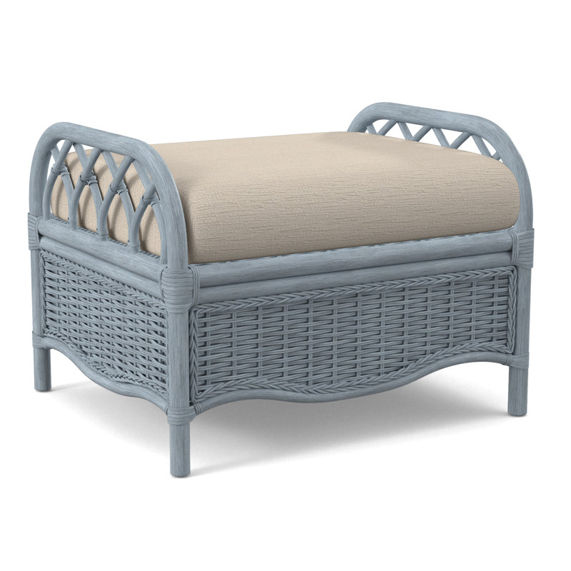Everglade Ottoman, Gray Sugar Performance; 0863-84, Sea Glass