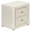 Table de chevet de chambre à coucher en beige - Rangement fonctionnel avec rangement en lin de style transitionnel rembourré