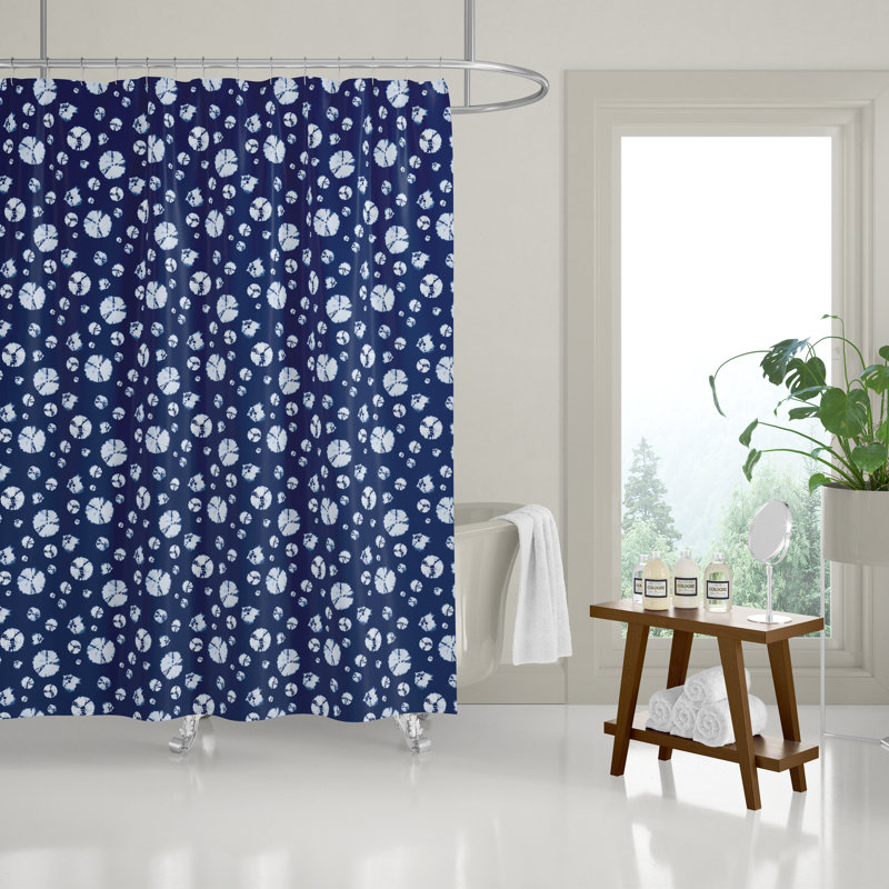 Rideau de douche, Bleu / blanc