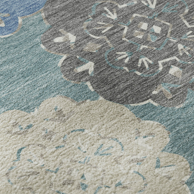 Tapis décontracté de qualité supérieure Mayfield AMF2353, Bleu sarcelle, 2 pi 6 po x 3 pi 10 po