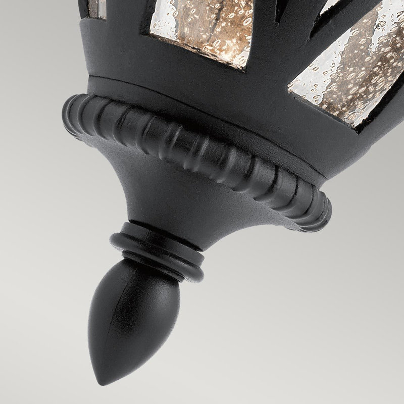 Farella Black Outdoor Wall Lantern, 47.8cm H x 20.8cm W x 27cm D
