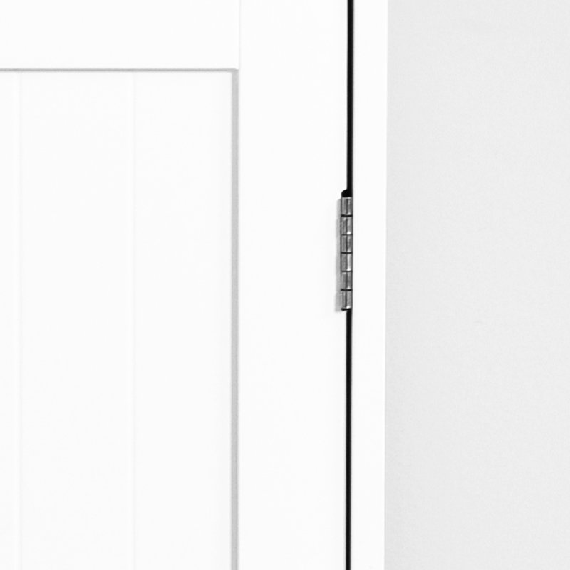 White Bathroom Floor Cabinet With Adjustable Shelf - Drawers For Extra Space, Solid Construction Modern Storage And Drawers, Made Of Long-Term Use