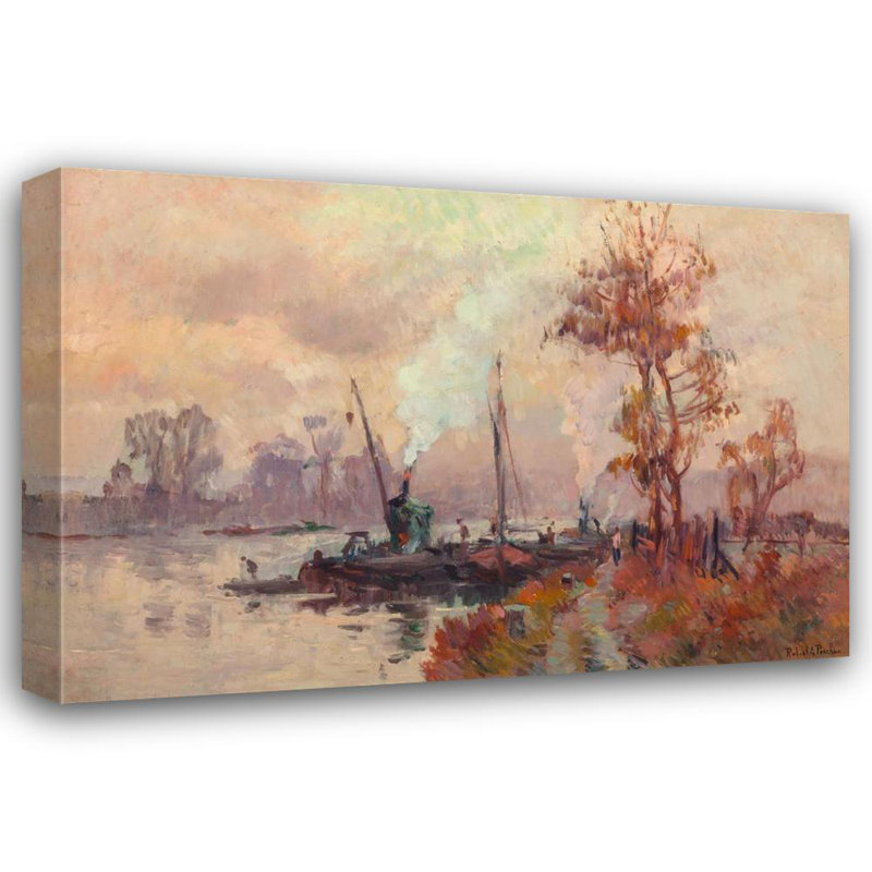 "La seine à l'Île Lacroix" par Robert Antoine Pinchon - Toile tendue avec châssis, H 40 po x l 28 po