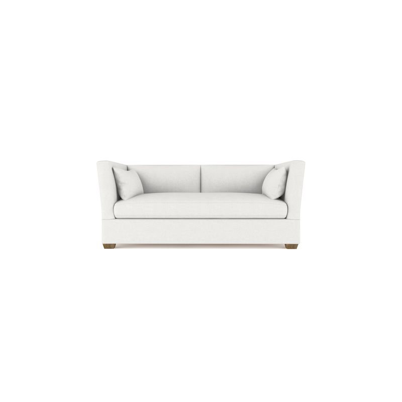 Rivington Flare Square Track-Arm Loveseat, Box Weave Linen Oyster, Weathered, 31" H x 72" W x 37" D