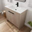 Base de meuble-lavabo simple 35,86 po Manuell en brun avec lavabo