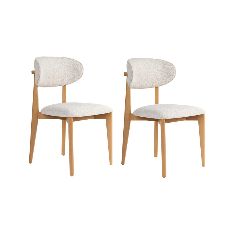 Ensemble de chaises (2 pièces), Chêne clair, Blanc