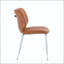 Chaise de salle à manger en cuir ciré brun huilé avec capitonnage à losanges - ensemble de 2-129041804-129041801