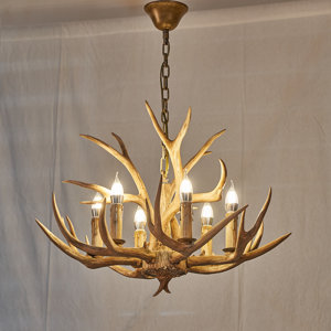 Escher Retro Antler Resin Chandelier Countryside Pendant Light