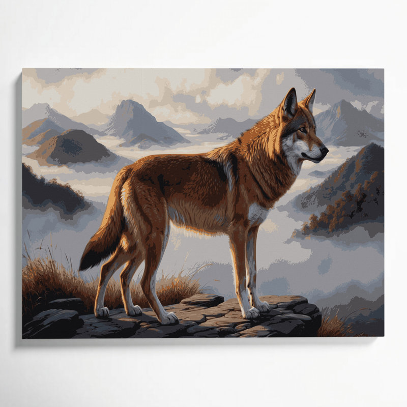 Faune, loup éthiopien, art mural sur toile, H 11 po x l 14 po
