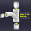 Moyeu de coude 45 ° 1-1 / 2 en PVC et coude 45 °, drain en PVC blanc, raccord d'évacuation et d'évacuation, (paquet de 50)