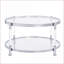 Table basse ronde contemporaine en acrylique 32,3 po avec verre trempé Chrome - Assemblage facile pour les salons