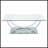 Chrome Rectangular U-Shaped Glass Top Coffee Table