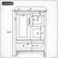 Meuble-lavabo de 24 po avec lavabo, une armoire avec porte à fermeture en douceur, 3 tiroirs à fermeture en douceur, poignées en métal rétro
