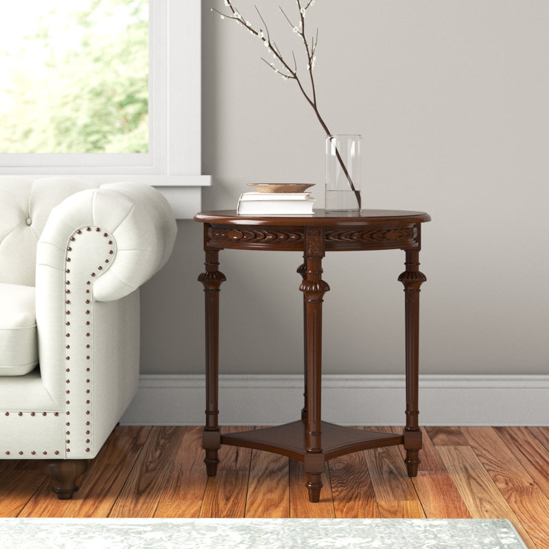 Maubray End Table with Storage, Dark Cherry