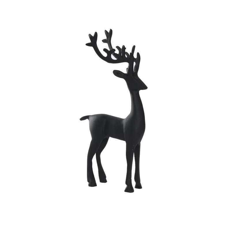 13" Black Cast Aluminum Deer