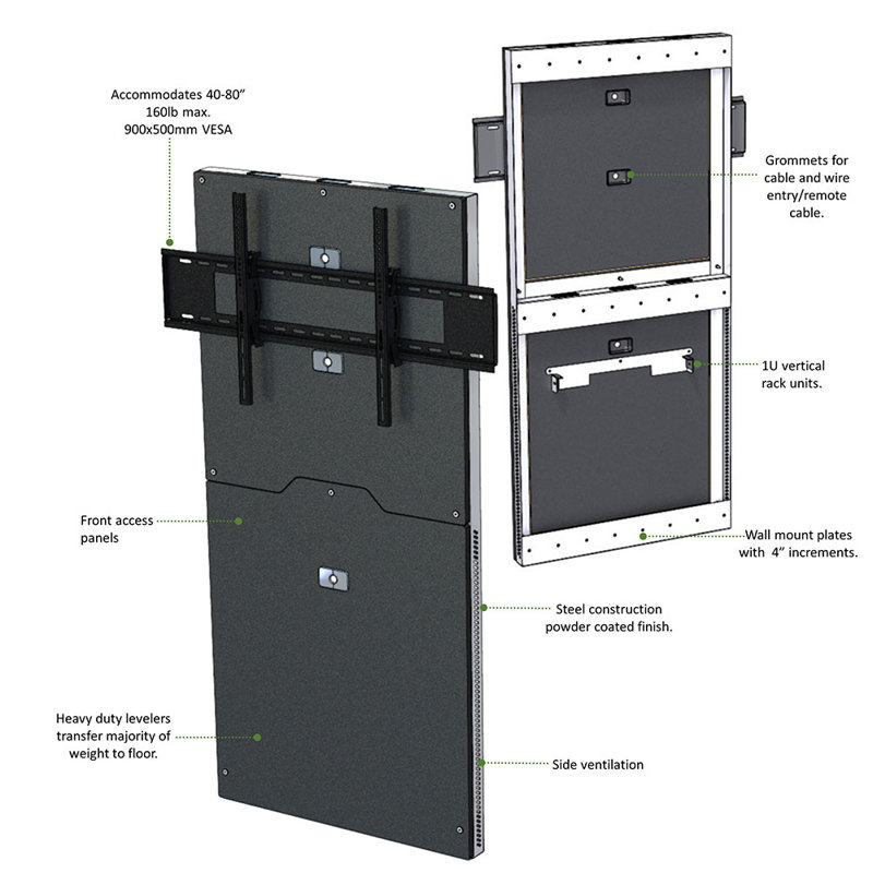 AVFI Multi-Screen Single Screen Wall mount Electronic Mount